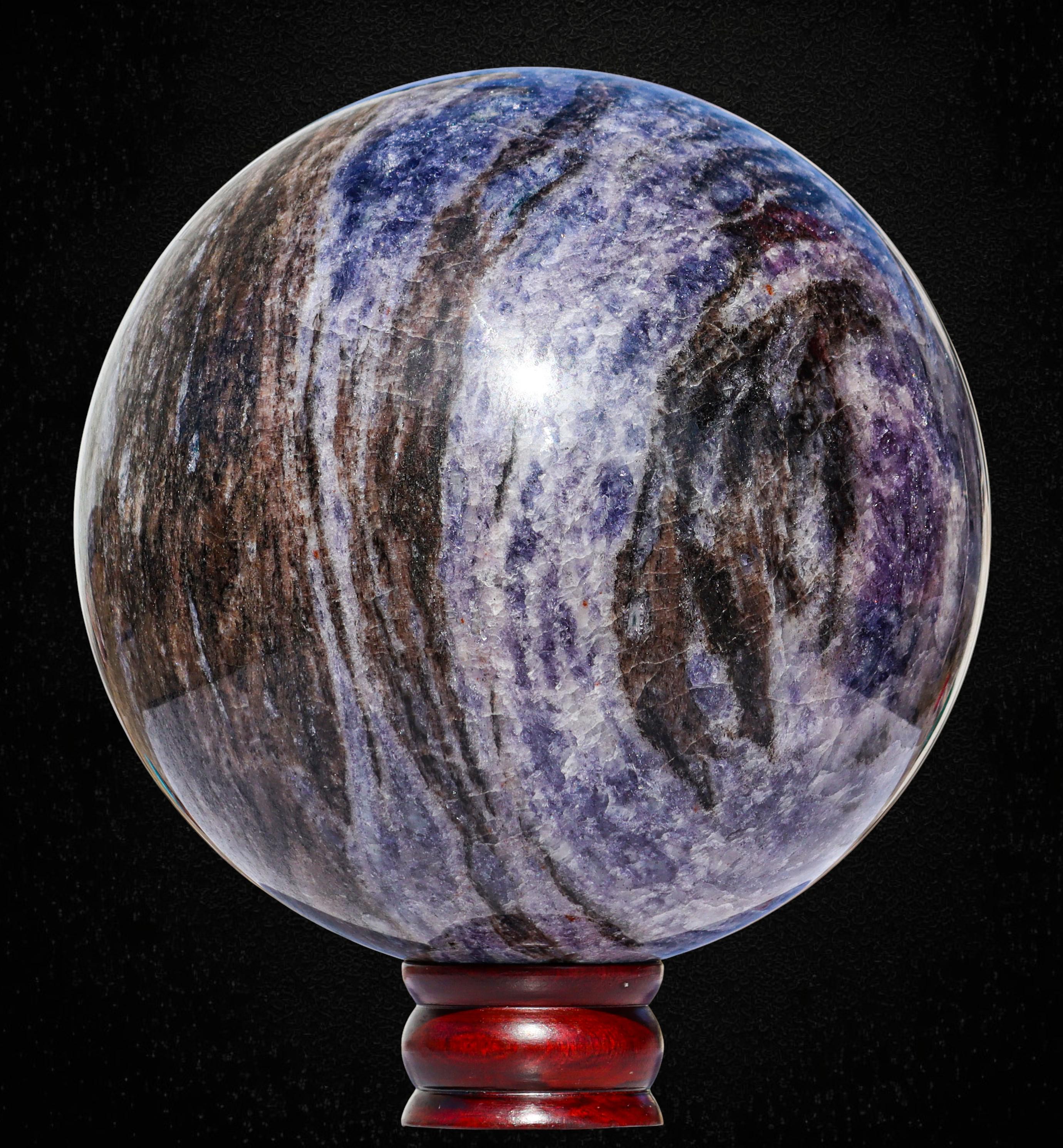 190mm Blue Iolite Sphere: Cordierite Gemstone, Chakra Balancing Tool 190mm Blue Iolite Sphere: Cordierite Gemstone, Chakra Balancing Tool
