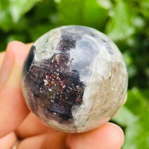 Bloodshot Iolite Crystal Sphere: Cordierite Water Sapphire, 33mm Gemstone 52g Bloodshot Iolite Crystal Sphere: Cordierite Water Sapphire, 33mm Gemstone 52g