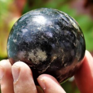 Blue Iolite Crystal Sphere: Cordierite Gemstone Ball, Chakra Healing