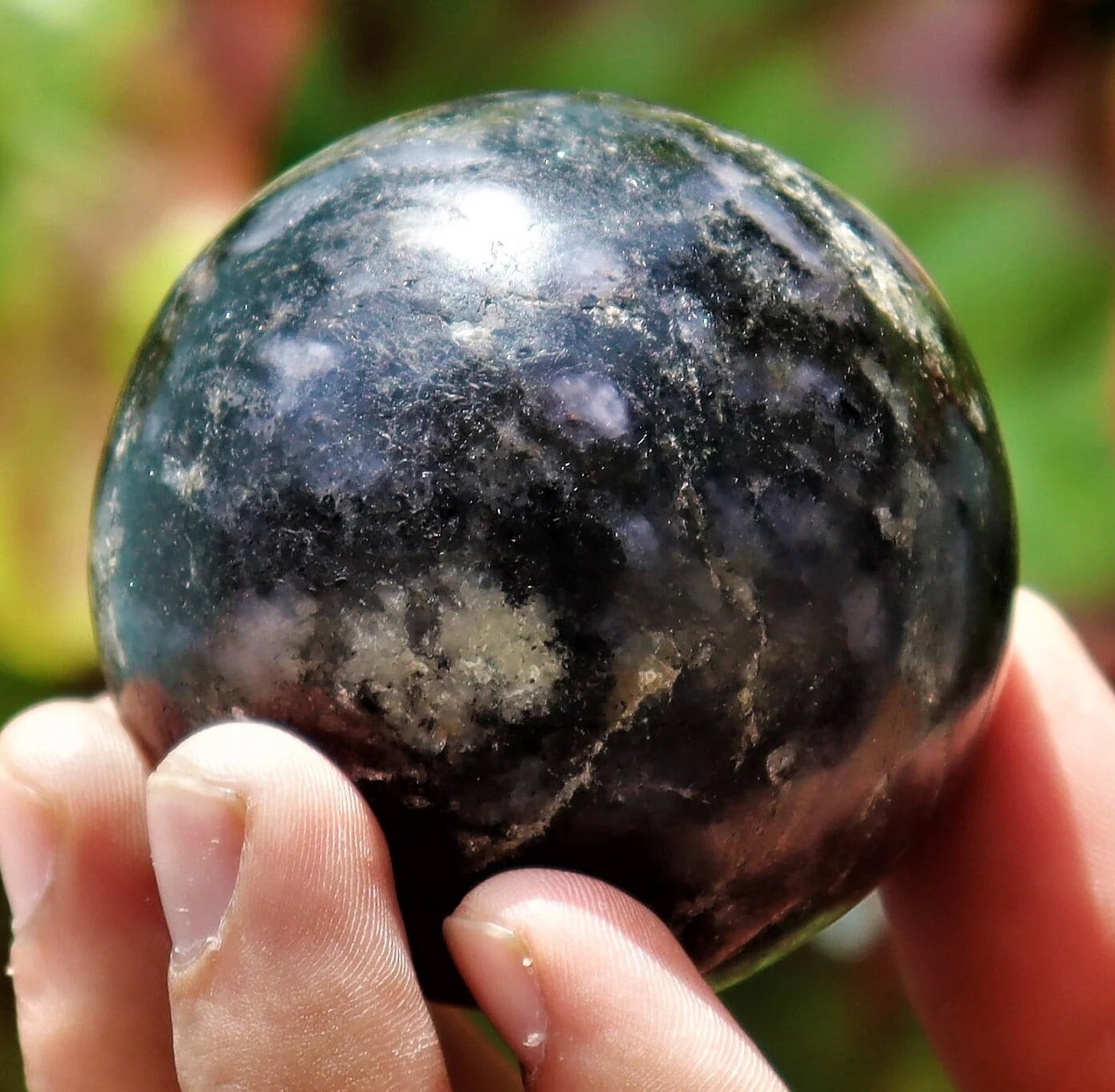 Blue Iolite Crystal Sphere: Cordierite Gemstone Ball, Chakra Healing