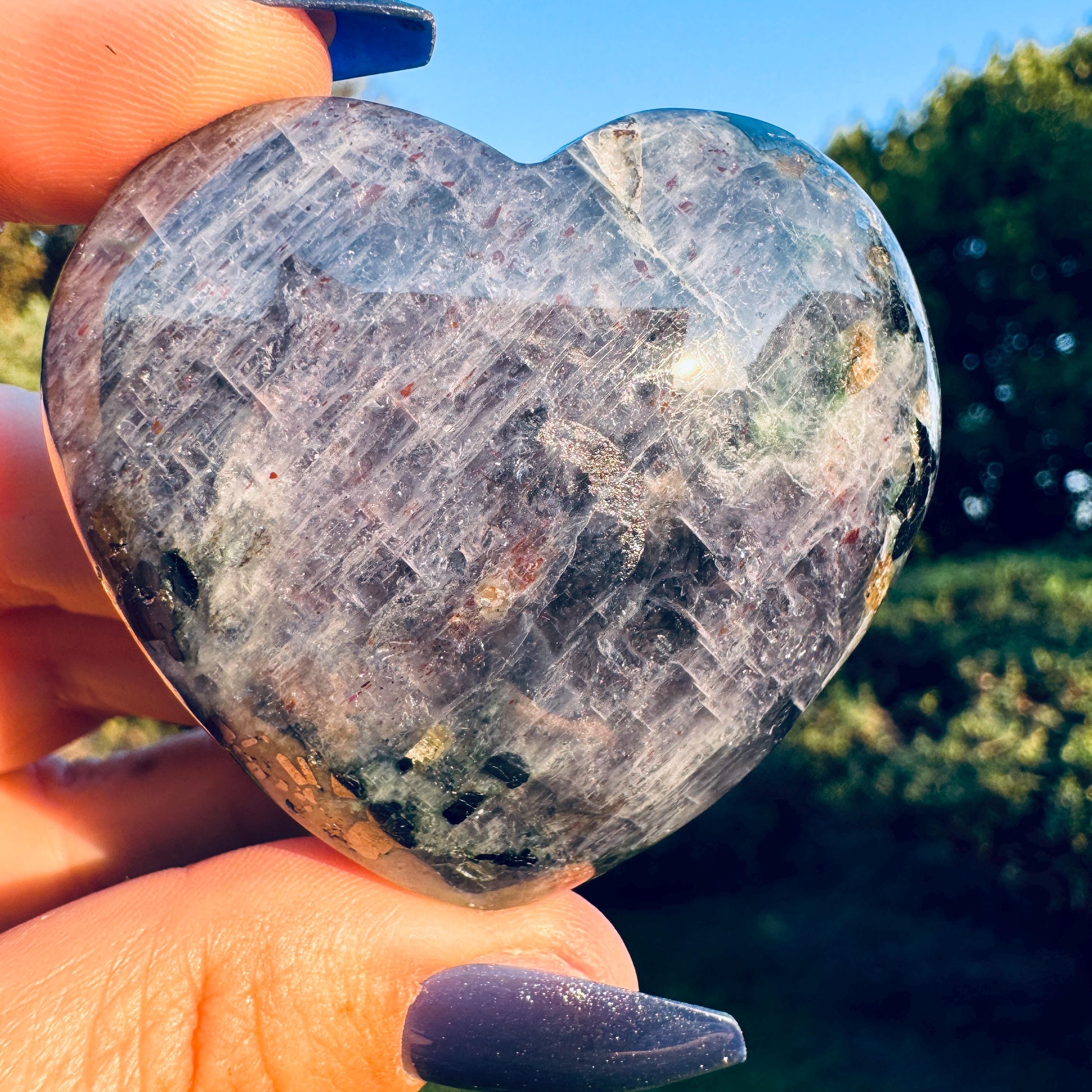 Iolite Crystal Heart | Iolite Heart | Bloodshot Iolite Heart Iolite Crystal Heart | Iolite Heart | Bloodshot Iolite Heart