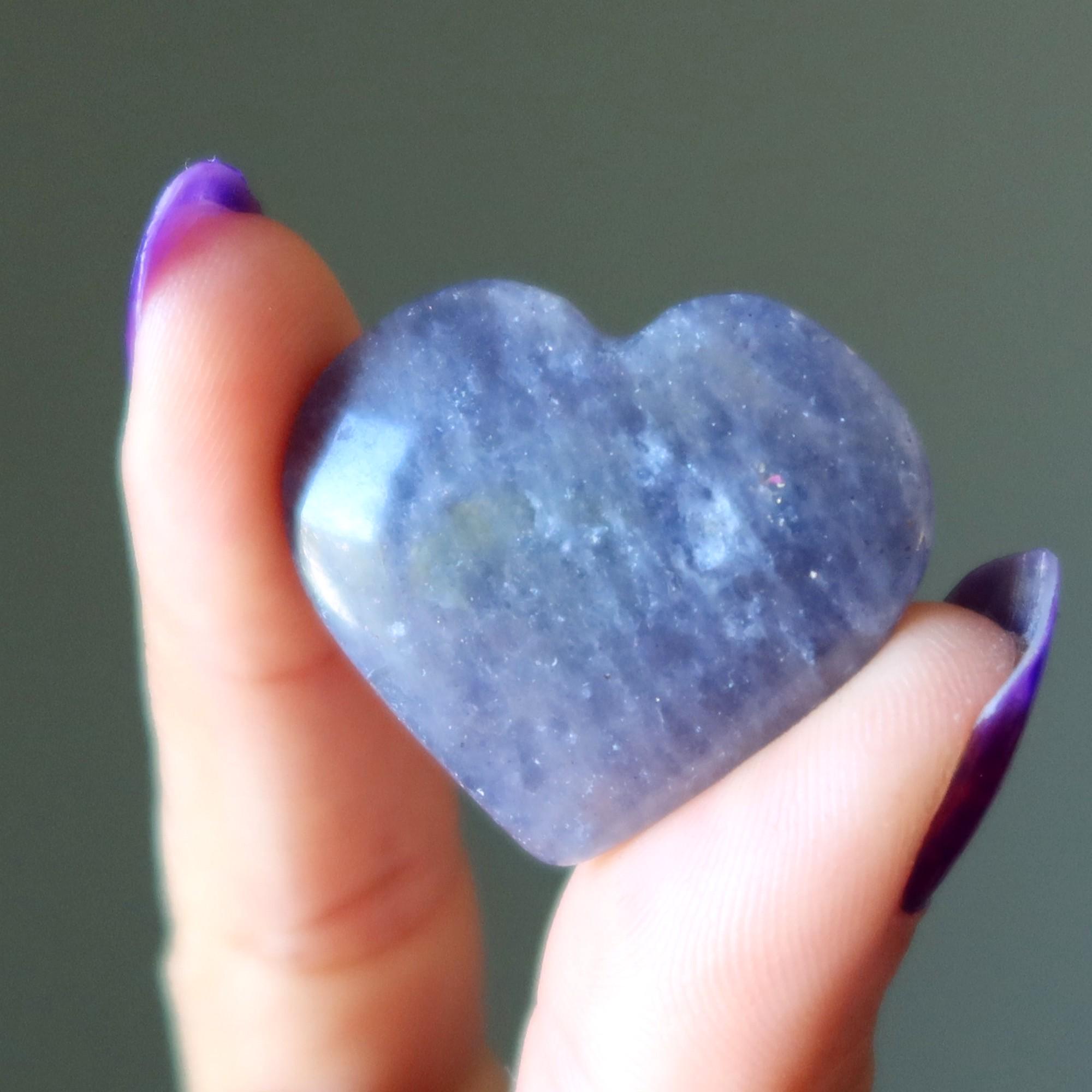 Iolite Heart Crack The Code Blue Purple Stone Iolite Heart Crack The Code Blue Purple Stone