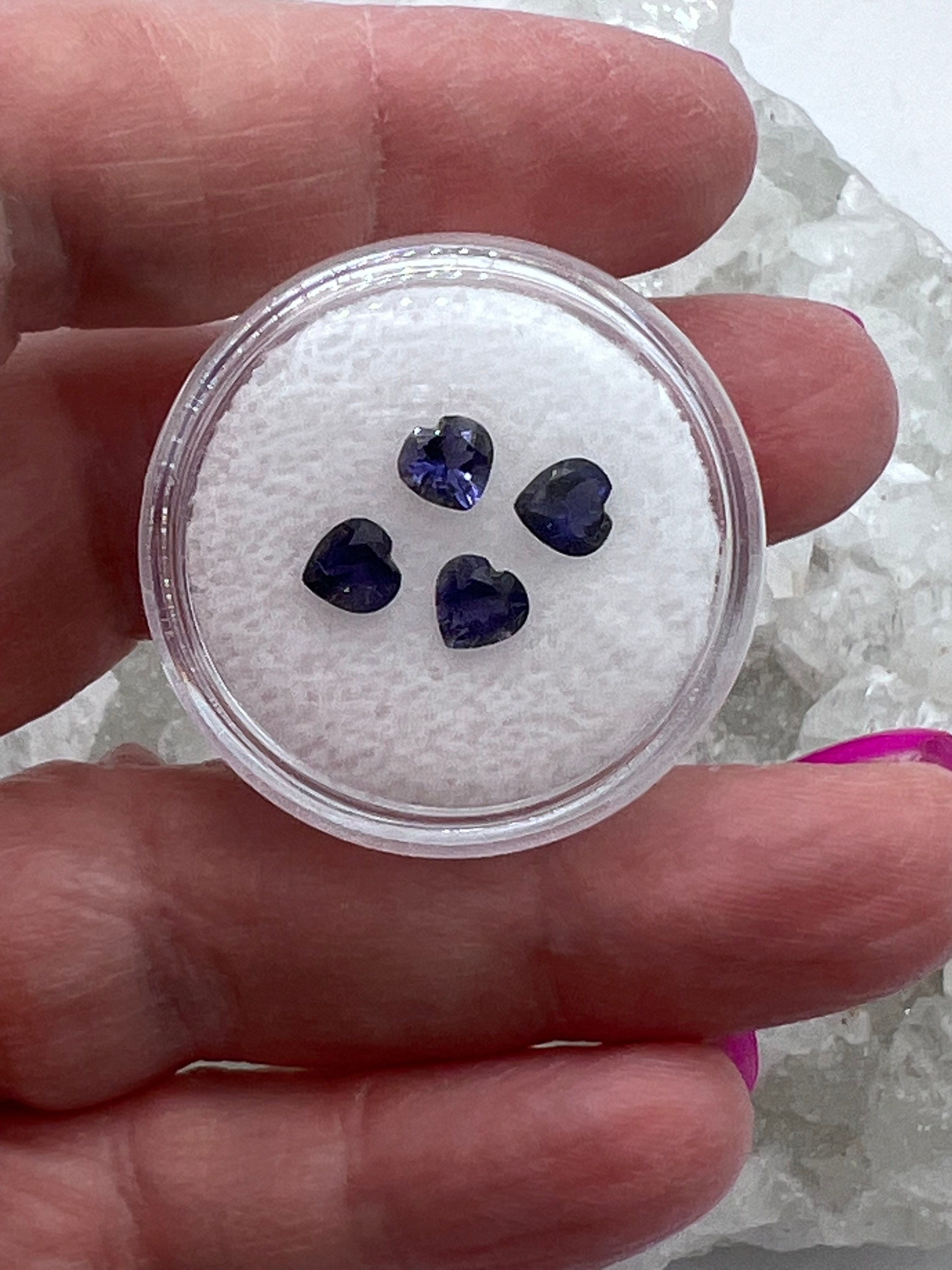 Iolite Heart Gemstone .41ct-sold 1-each