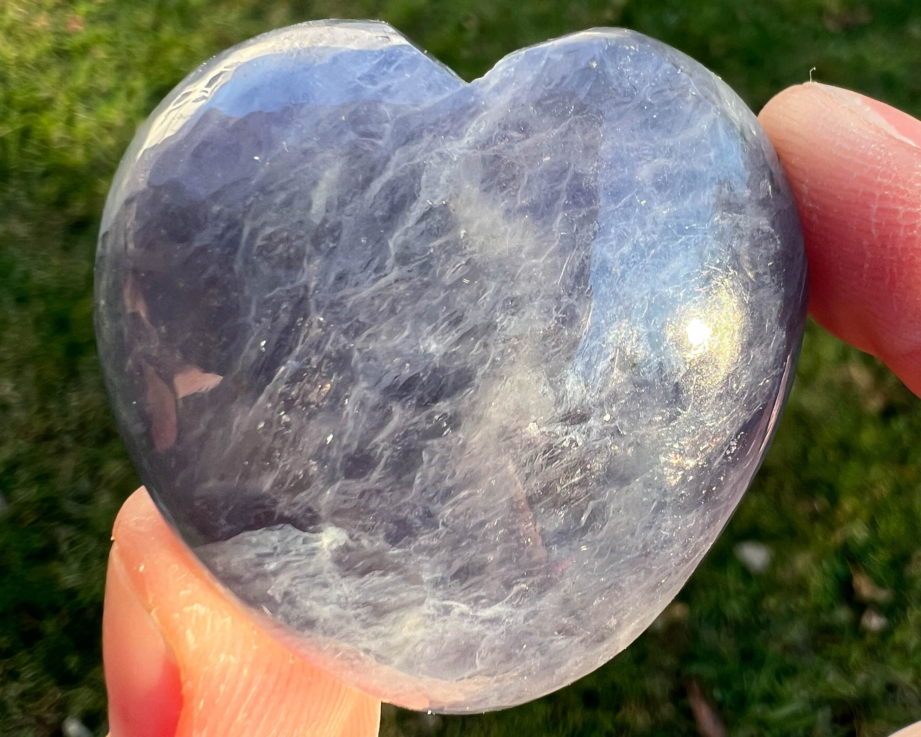 Iolite Heart, Small Crystal Heart, Home Decor, Crystal For Third Eye, For Libra, Sagittarius, Taurus, Blue Iolite Crystal, Pocket Stone #3
