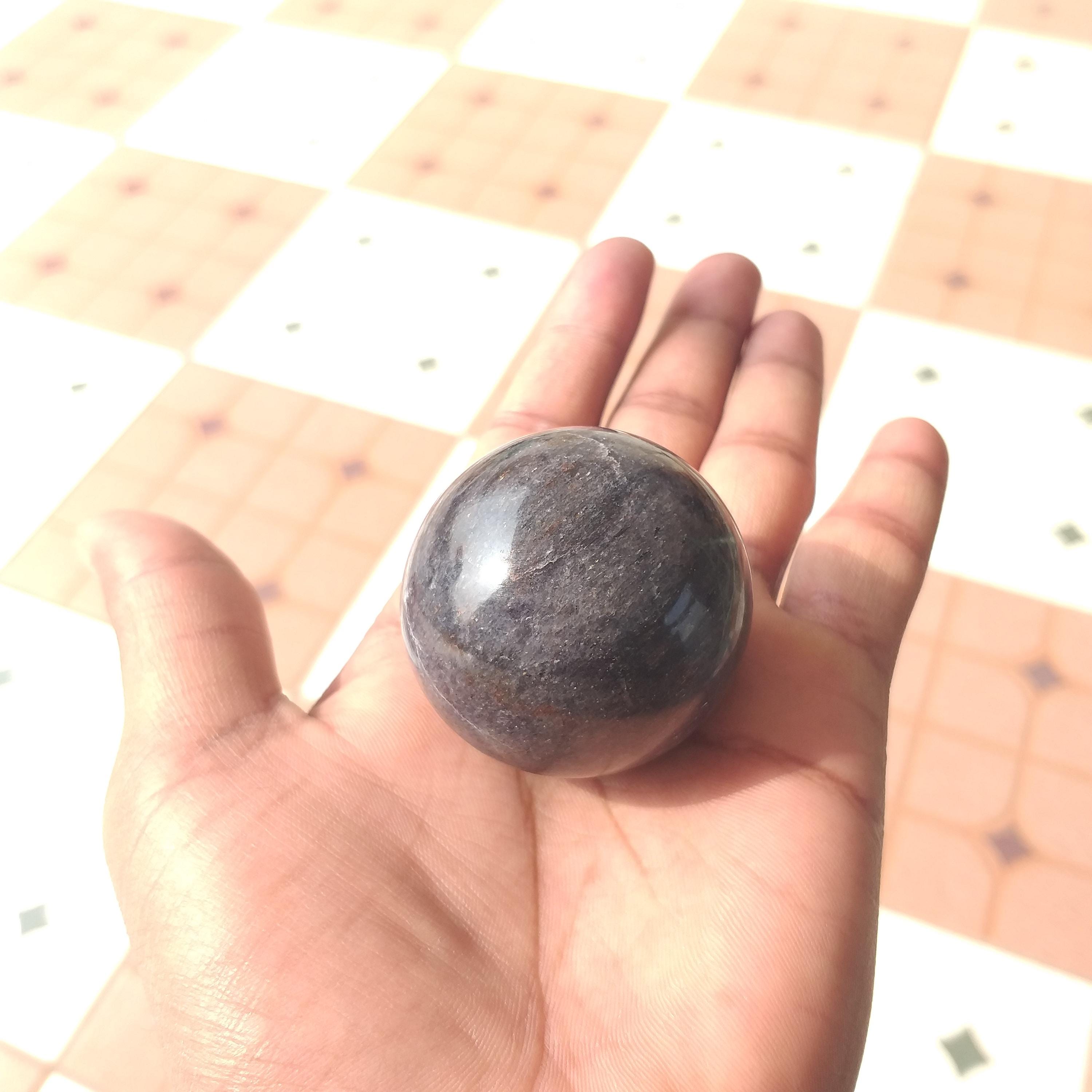 Natural Iolite Stone Sphere, Polished Gemstone Healing Crystal, Home Decore 47 Mm