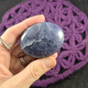Iolite Palmstone Crystal Polished Palm Stones Gallet Crystals Natural Blue Violet Unique India Iolite Palmstone Crystal Polished Palm Stones Gallet Crystals Natural Blue Violet Unique India