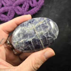 Iolite Palmstone Crystal Polished Palm Stones Gallet Crystals Natural Blue Violet Unique India Iolite Palmstone Crystal Polished Palm Stones Gallet Crystals Natural Blue Violet Unique India
