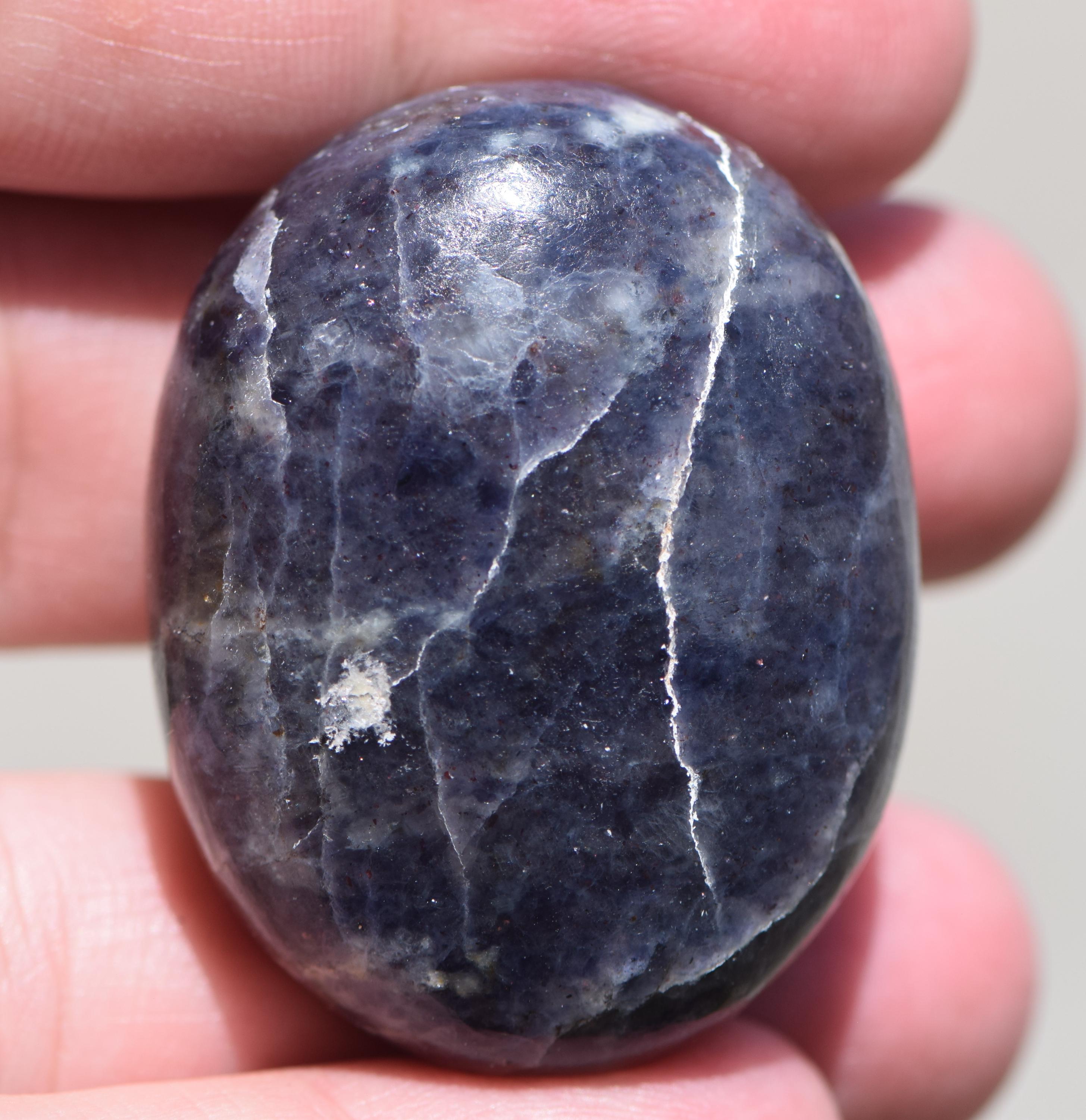 Small Iolite Palm Stone