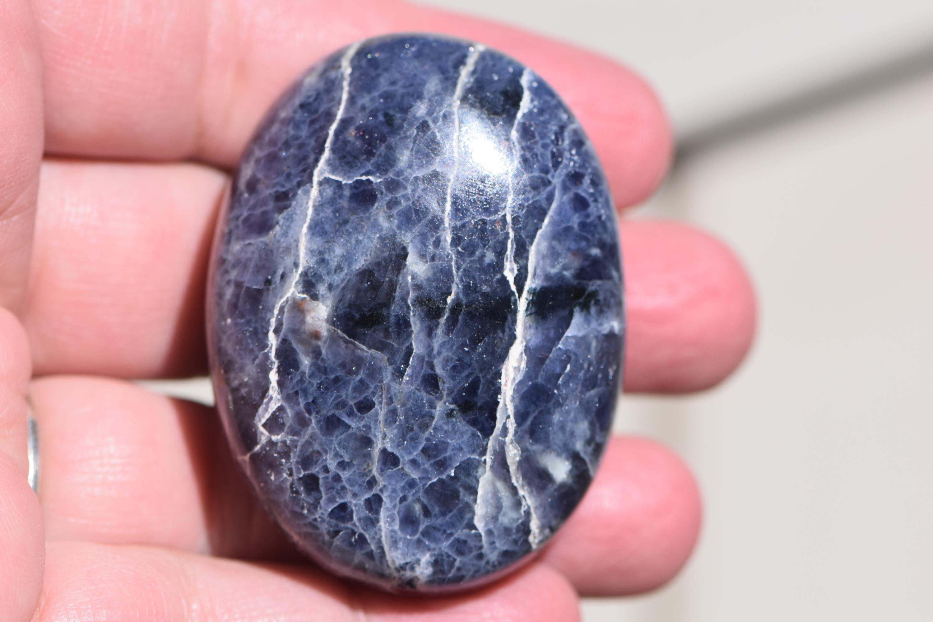 Super Gemmy Iolite Palm Stone Super Gemmy Iolite Palm Stone