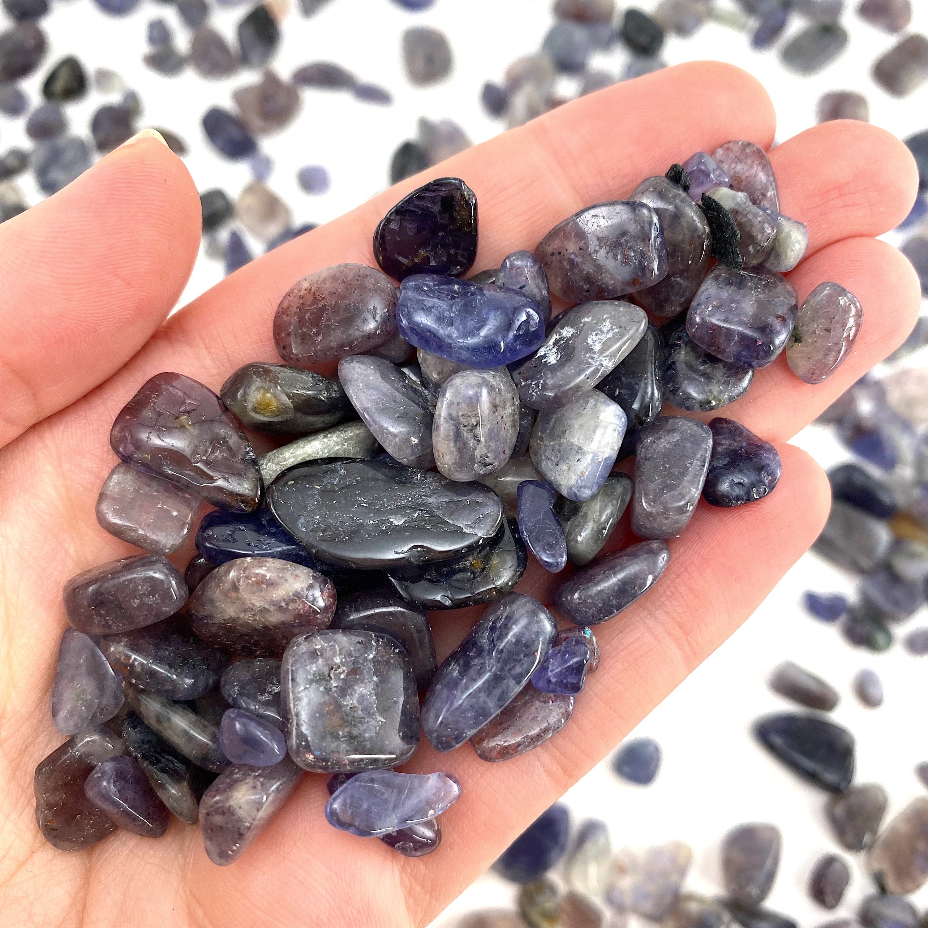 20g Iolite Tumbled Stones | Cordierite Crystal Chips (5-15mm)