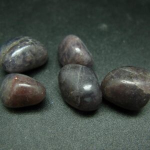 Lot Of 5 Tumbled Natural Iolite Cordierite “water Sapphire” Stone From India