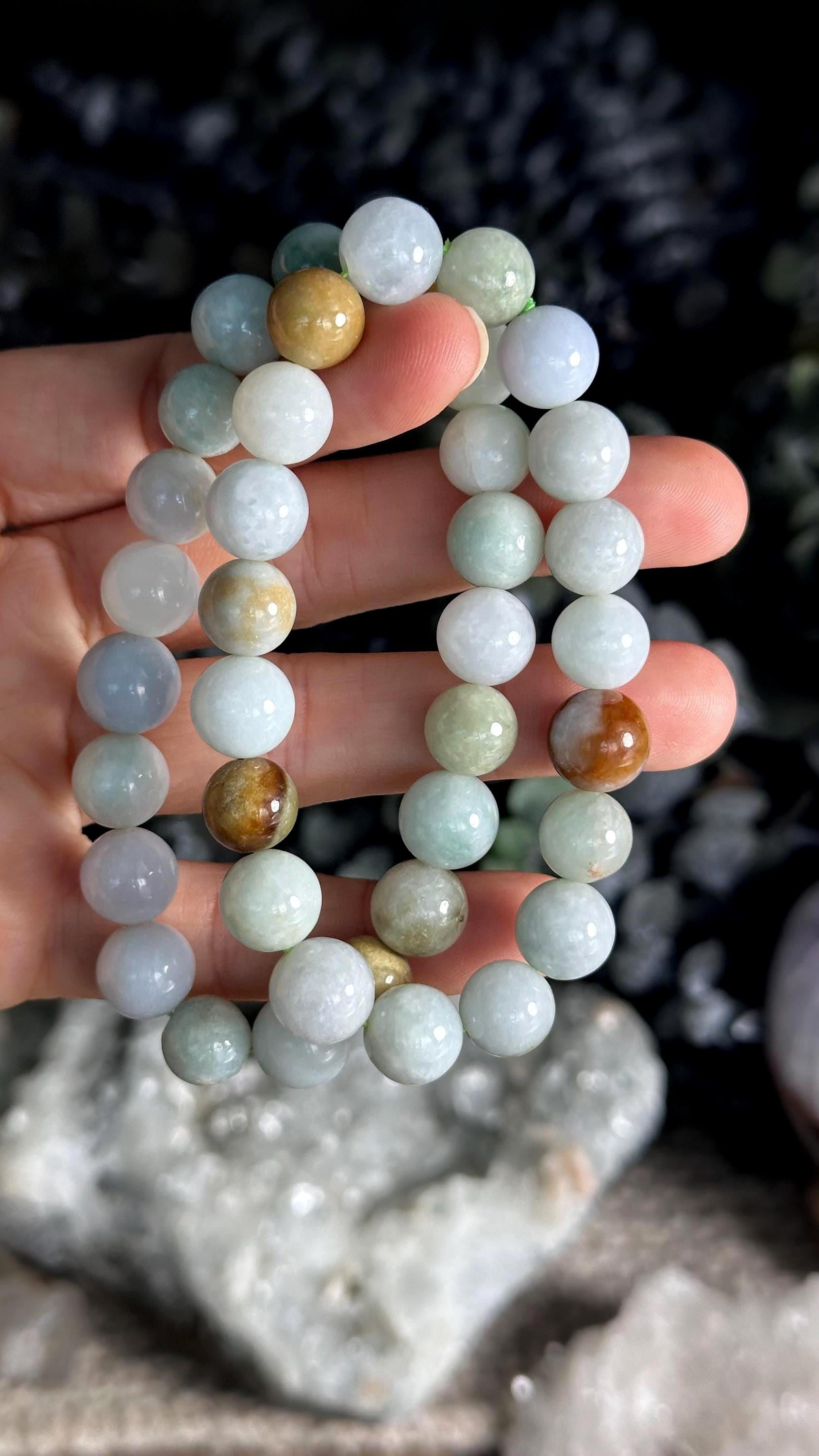 10mm Burmese Jade Stretch Bead Bracelet