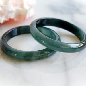 61mm Icy Translucent Blue Water Jade Guatemalan Jadeite Jadeite Thick Princess Half Round Top Quality Bangle Natural