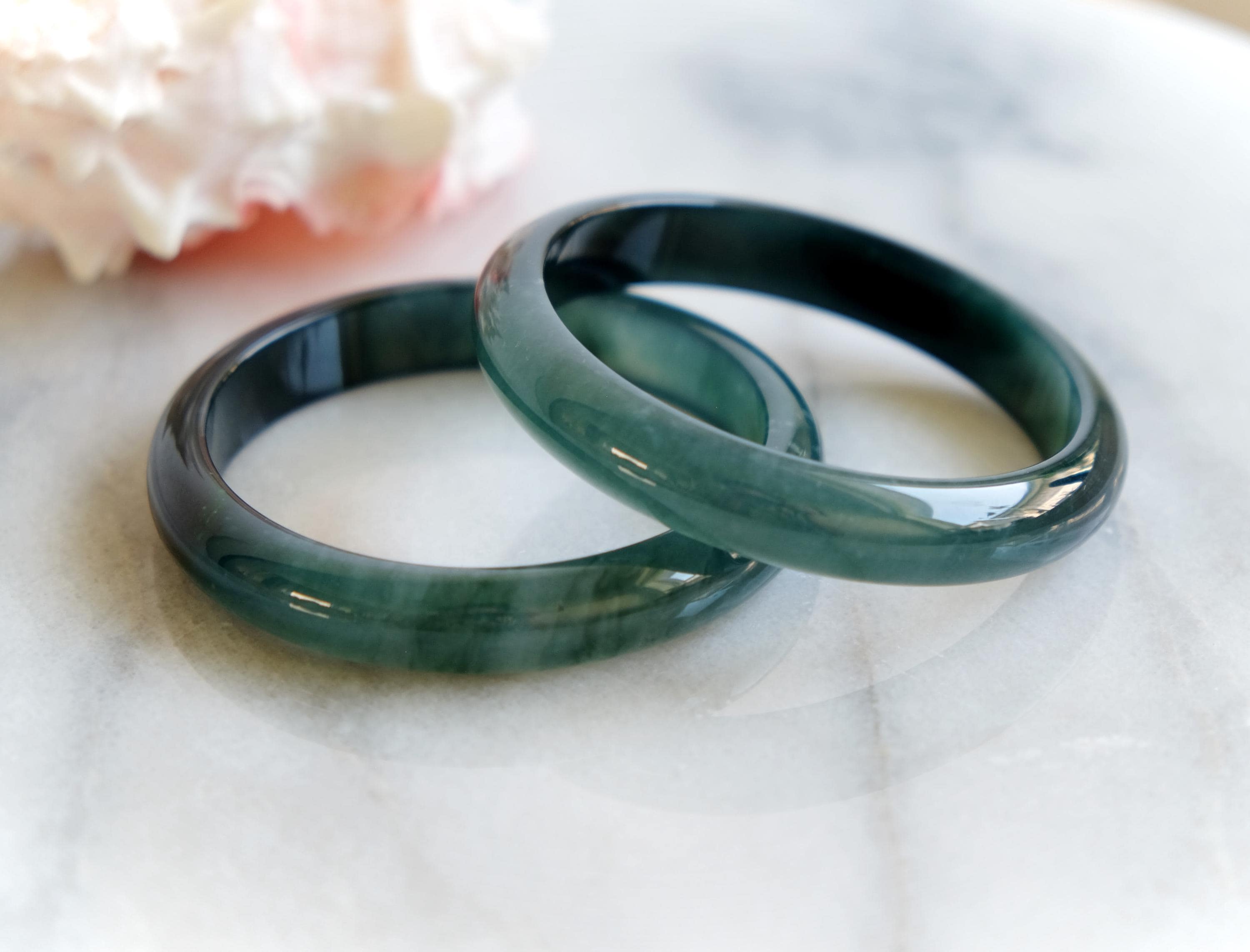 61mm Icy Translucent Blue Water Jade Guatemalan Jadeite Jadeite Thick Princess Half Round Top Quality Bangle Natural