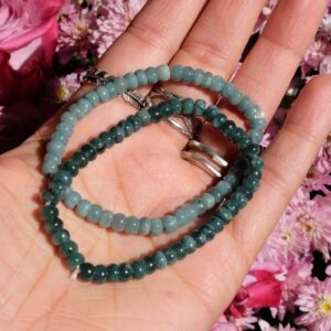 6mm Blue Water Jade Guatemalan Stretch Rondelle Bracelet