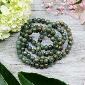 8mm Burmese Jadeite Dark Forest Green Natural Burma Myanmar Jade Stretch Bracelet