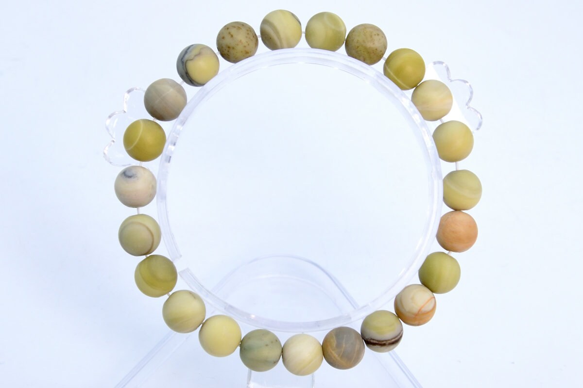 8mm Matte Butter Jade Beads Bracelet Grade Aaa Genuine Natural Round Gemstone 7" Bulk Lot 1,3,5,10 And 50 (106780h-069)