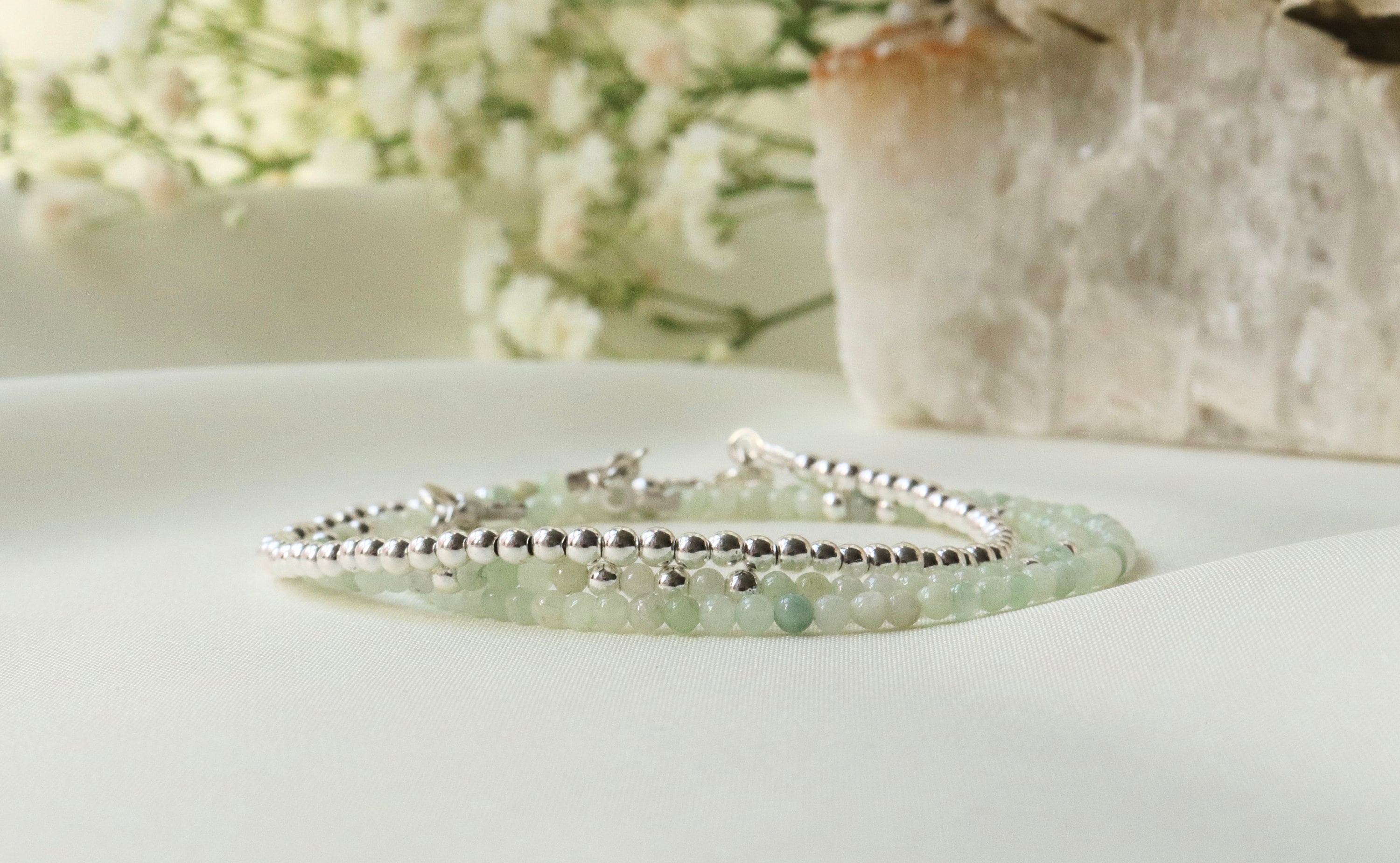 Burma Jade Bracelet, Genuine Pale Green Jade, Bracelet Femme, Gemstone Bracelet 2mm, Burma Myanmar Jade, Light Green Jade Crystal Jewelry