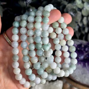 Burmese Jade Stretch Bead Bracelet, 8mm