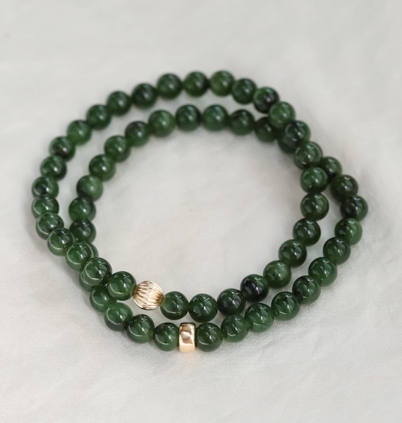 Canadian Jade | Aaaa+ Canadian Jade, Jade Bracelet [ebjm1212], 6mm Genuine Jade Beads | Bracelet Jade *bs *g