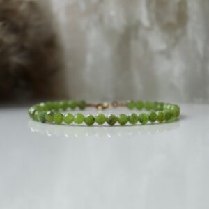 Canadian Jade Bracelet - Bracelet Femme, Genuine Jade Bracelet, Green Jade Jewelry, Gemstone Bracelet 3mm, Bracelets For Women, Gift For Her