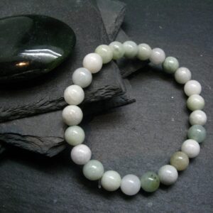 Jade Jadeite Genuine Bracelet ~ 7 Inches ~ 8mm Round Beads
