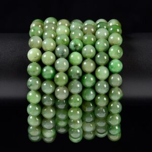 Natural Canadian Nephrite Jade Gemstone Round Bracelet 7-8MM 8MM 7.5 inch Strand (S45)