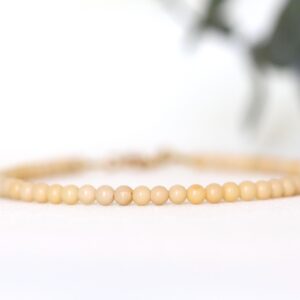 Natural Yellow Nephrite Bracelet, Prosperity Bracelet, Jade Jewelry, Bracelet Femme, Nephrite Jade Bracelet 3mm, Women's Delicate Bracelet