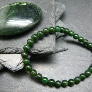 Jade Nephrite Genuine Bracelet ~ 7 Inches ~ 6mm Round Beads