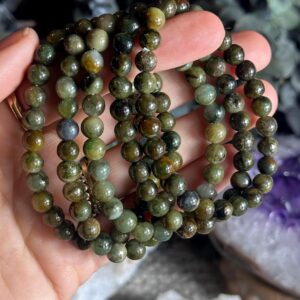 Nephrite Jade Stretch Bead Bracelet, 6-7mm