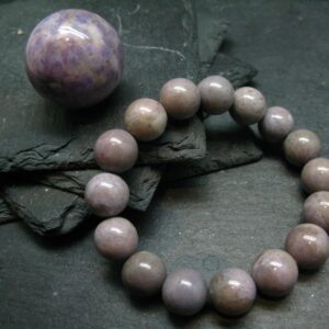Purple Jade Jadeite Genuine Bracelet ~ 7 Inches ~ 12mm Round Beads