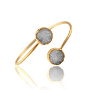 White Druzy Cuff Bangle Bracelet Gemstone Bangle Love Bracelet Handmade Bangle Jade Bracelet Friendship Bracelet Gift For Her