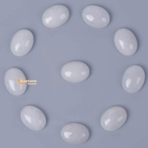 16mm Natural White Jade Gemstone Oval Flatback CAB Cabochon