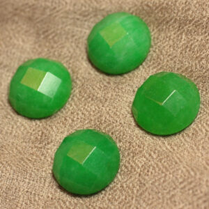 1pc - Cabochon de Pierre - Jade Rond Facetté 20mm Vert Emeraude - 4558550027504