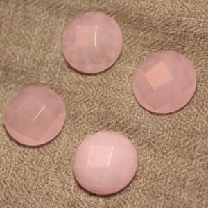 1pc - Cabochon de Pierre - Jade Rond Facetté 20mm Rose Clair - 4558550002976