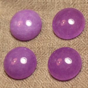 1pc - Cabochon de Pierre - Jade Rond 20mm Violet Rose Mauve - 4558550027382