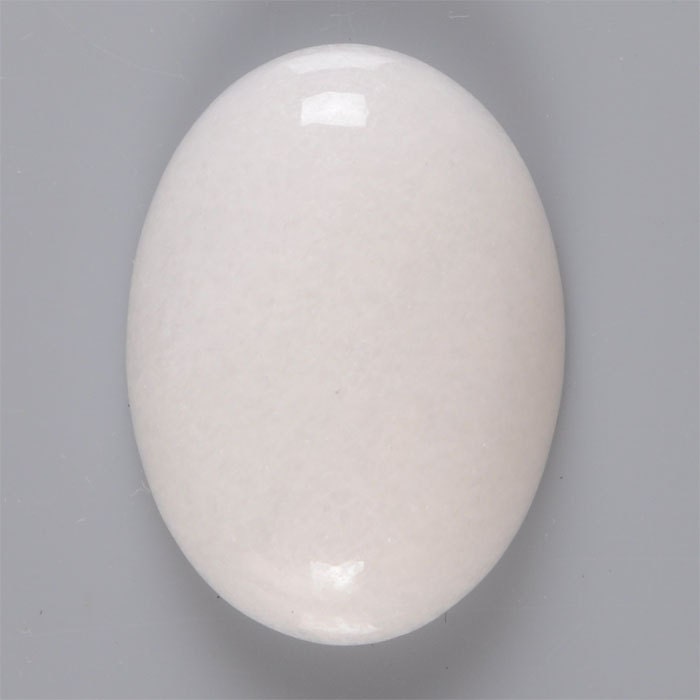 2 Pcs Of  30mm White Jade Oval Flatback Cab Cabochon