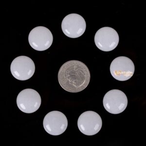 20mm White jade gemstone round cab cabochon