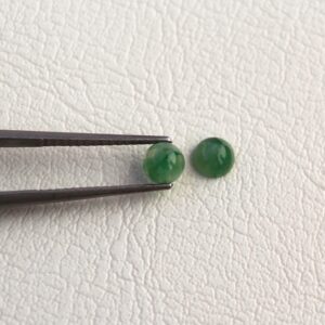 4mm Jadeite Round Cabochon Pair, Loose Gemstones, Natural Burmese Jade - 0.68ct