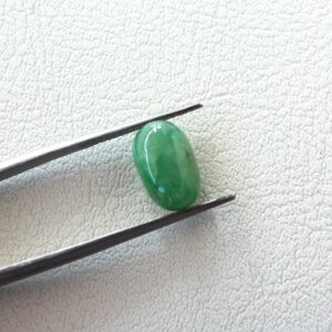Burmese Jadeite Oval Cabochon Gemstone, Natural Type A Green Jade - 3.93ct, 7x11mm