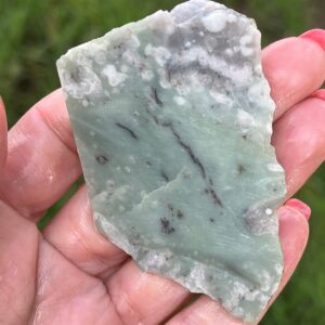Green Jade Lapidary Slab natural stone not polished for cabochons