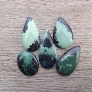 Hantigyrite Teisky Jade Cabochon, Rarest Stones Cabochon, Green Gemstone Cabochons