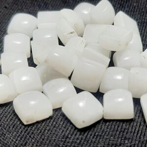 White Jade Square Cabochon: Healing Gemstone (10-15mm)