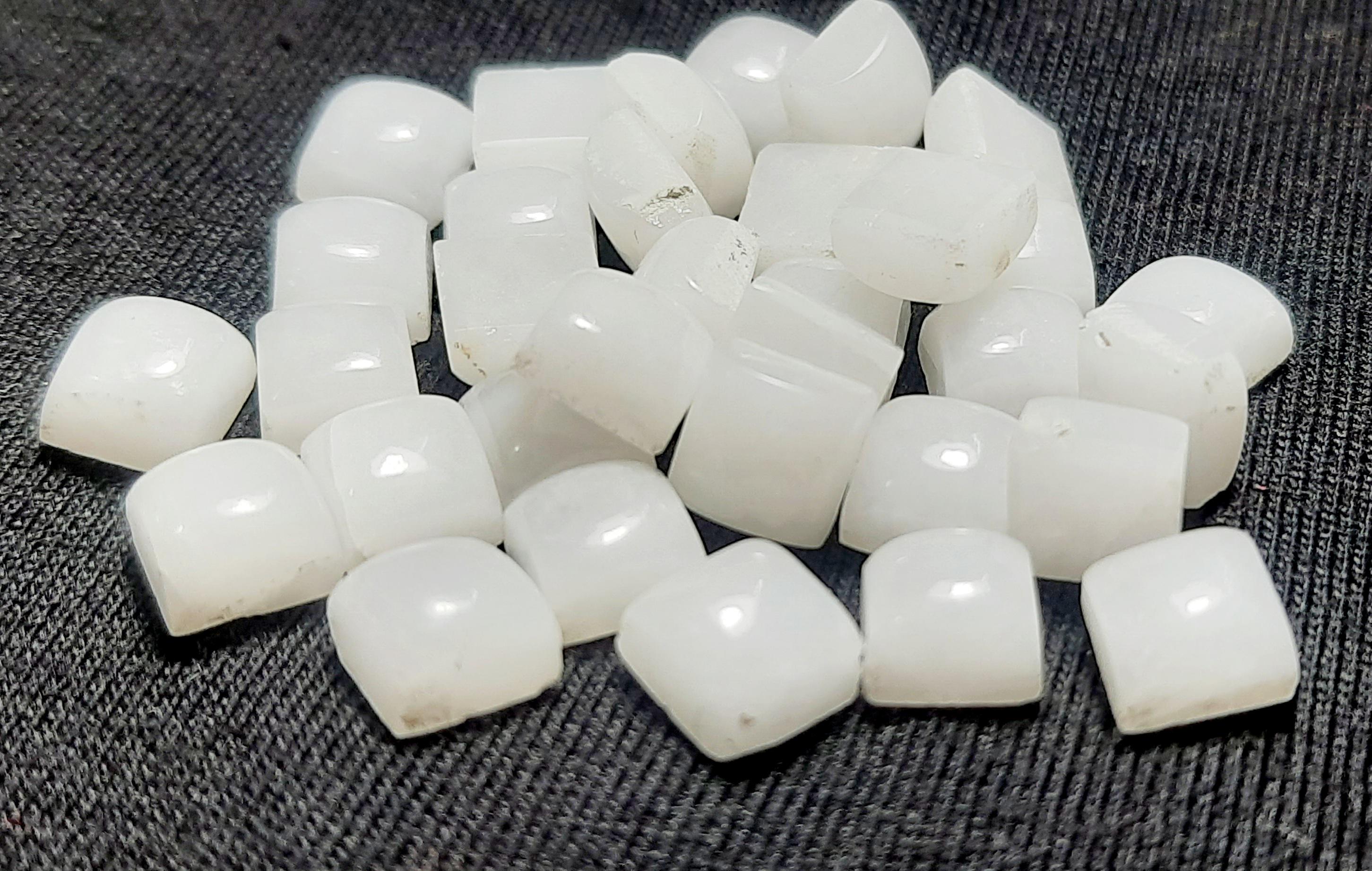 White Jade Square Cabochon: Healing Gemstone (10-15mm) White Jade Square Cabochon: Healing Gemstone (10-15mm)