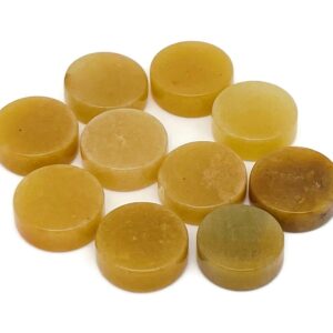 Yellow Jade Gemstone Flat Disk - Crystal Round Coin - Loose Gemstone - Cabochon Gemstone - Handmade Gemstone Round - FL1085