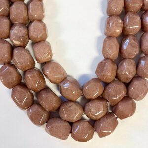 Jade 20x15mm Faceted Nugget Gemstone Bead~ -15.5 inch strand