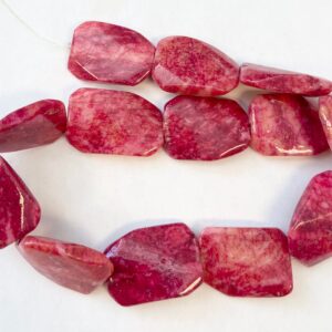 30x22x7mm Faceted Flat Nugget Heat Treated Jade Gemstone beads -- 15.5 inch strand