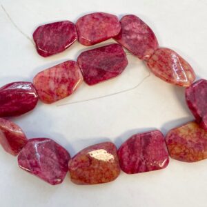 30X22X7mm Faceted Nugget Heat Treated Jade Gemstone beads -- 15.5 inch strand
