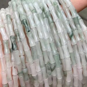 5x12mm Natural Bamboo Tube Jade Spacer Beads, Bamboo Jade Nugget Beads,one Strand 15"