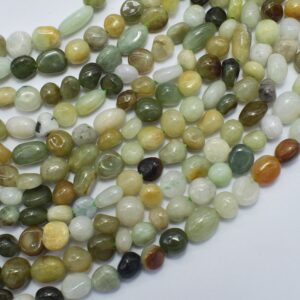 Burma Jade Beads, 5x7mm, Pebble Nugget Beads, 15.5 Inch, Full strand, Approx. 60-65 beads, Hole 1mm (175047001)